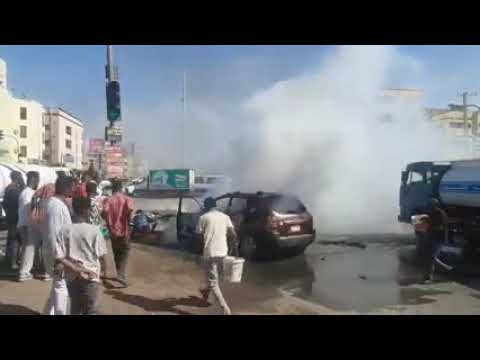 احتراق عربة توسان بشارع الستين 1